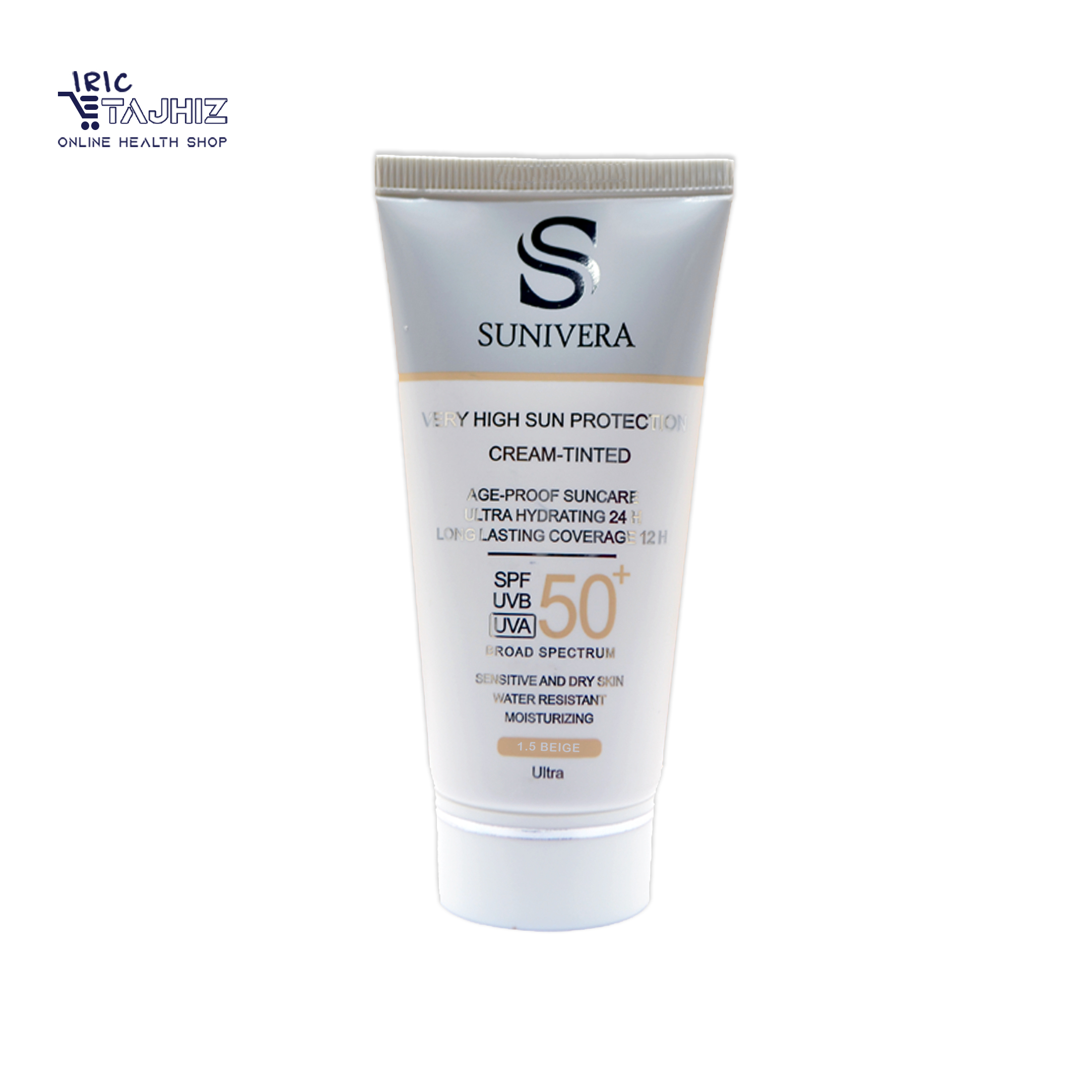کرم ضد آفتاب رنگی پوست خشک سانیورا SPF 50 SUNIVERA (بژ مدل 1.5)