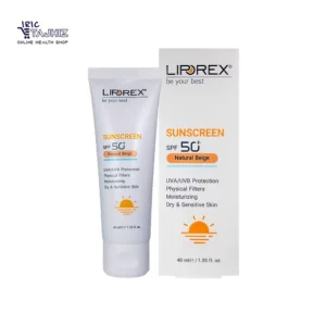 کرم ضد آفتاب رنگی پوست خشک لیپورکس بژ طبیعی