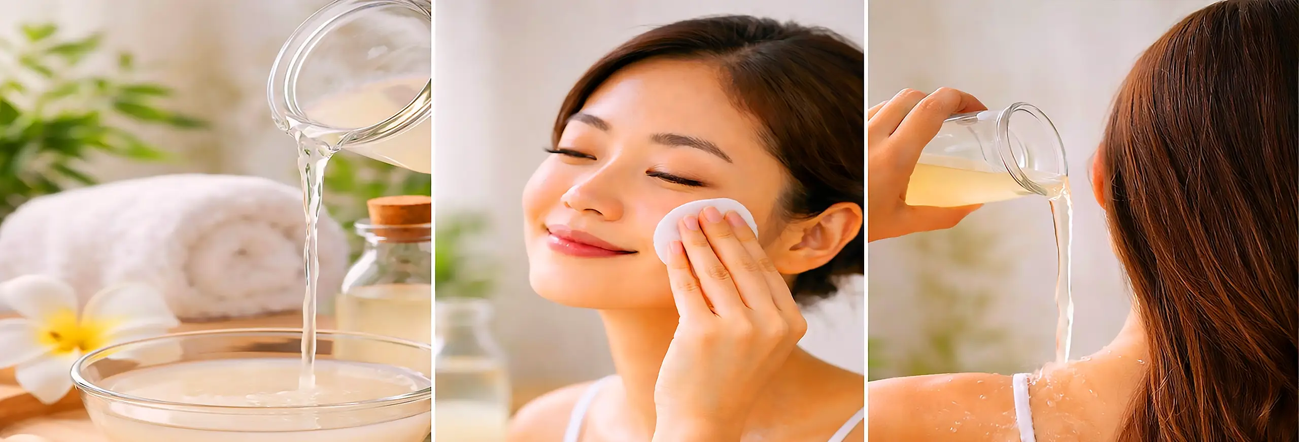 طرز استفاده از آب برنج برای پوست و مو