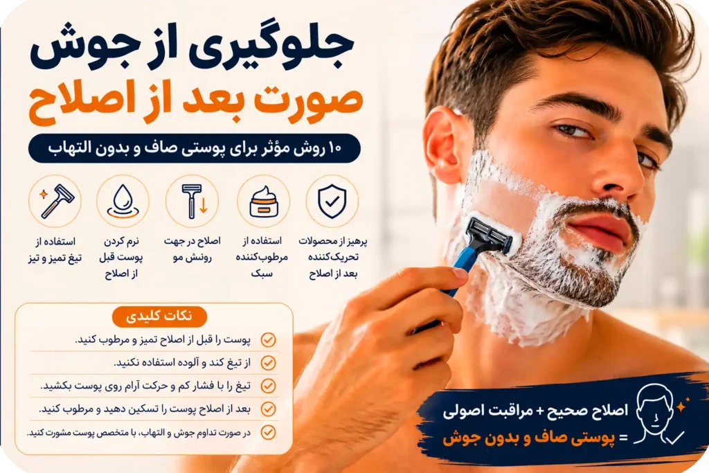 جلوگیری از جوش صورت بعد از اصلاح